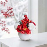 寒椿の和風ポット　季節の花シリーズ