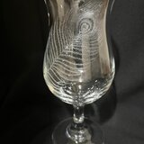 孔雀の羽のグラス〜手彫りガラス