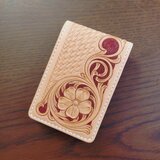 パスケース　カードケース　レザーカービング