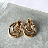 YA228-【 AVON 】エイボン・ヴィンテージイヤリング Double Drop Hoop Door Knocker