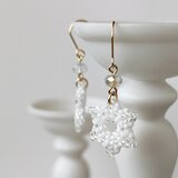 Snowflakesピアス(白)