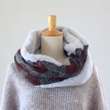 カンタ刺繍シルクとエコファーのねじりスヌードD