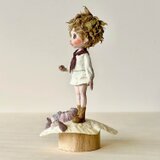 和紙人形『惑星探検』｜コンパスを手に歩き出す子どもと貝殻のミニジオラマ