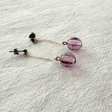 フランスヴィンテージビーズパープルピアス