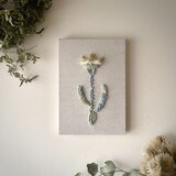 【一点もの】『手紡ぎ糸のお花. g'』手刺繍ファブリックパネル　