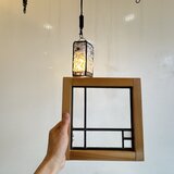 sample 木製フレーム付きステンドグラス