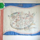 ★パッチワークキルト：空飛ぶこどもの国Patchwork Quilt: Land of Flying Children