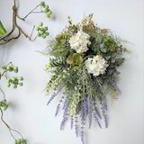 ラベンダー と スノーボール の ナチュラル グリーン スワッグ ns410 アーティフィシャルフラワー