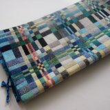 手織りカシミアストール・・水平線