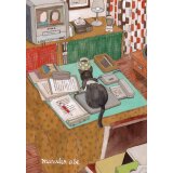 「こたつの猫」額縁入り（原画）