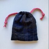 こぐま座流星群と月と冬の空のポーチ　/ 巾着袋　no 236