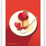 ラブプリン　スイーツ　送料無料　イラスト　作品3000点以上　ポスター　アートポスター　アート/sei検索新着順　3907