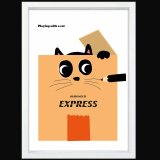 遊ぶネコ　ねこ　送料無料 　あらゆるお部屋のポスター　イラスト　ポスター　アートポスター　アート/sei検索新着順　3908