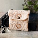 ロザリオケース【インド刺繍リボン/オレンジフラワー】ジュエリーポーチのコピー