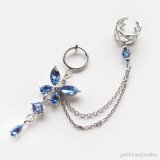 ブルーバタフライ◇イヤリング&イヤーカフ【ピアス等パーツ変更可】