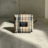 ミニミニポーチ/小さめポーチでも大容量/自立・タータンチェック・小物入れ・サニタリー/沢山入るポーチ