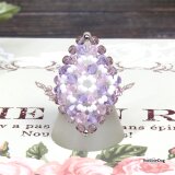 （新作）春待ち藤桜リング〔プレシオサ/メタルビーズ ビーズリング〕《ビーズアクセサリー》