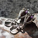 ドークラックカレンシルバー、アメジストのピアス