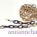 【超軽　糸でできたチェーン　(ワイルドロース系2色　グラデーション）グラスコード】薔薇　眼鏡が外れにくい　