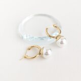 SUS316ピアス[White pearl ball/Gold] 貝パール 真珠 サージカルステンレス フォーマル