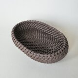 オーバルのお菓子かご　焦げ茶