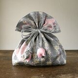 着物　巾着　幸せを呼ぶFUGURO　プレミアム　シルク　中サイズ