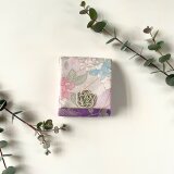 菖蒲色の正絹アクセサリーケース｜鏡付き・水引飾り｜着物リメイク【一点もの】