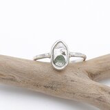 グリーンファントムクォーツのリング 2　槌目　11.5号 ～風景を閉じ込めて～　　天然石アクセサリー　一点物