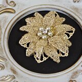 ゴールドシャインフラワーブローチ