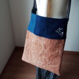 藍染ワンポイントくったりバック　木綿