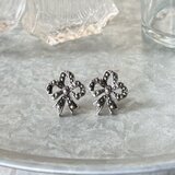 PA461-【 AVON 】エイボン・ヴィンテージピアス 1987 Romantic Bow Faux Marcasite