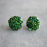 round粒々プチフリル（グリーン）ピアス/イヤリング【受注】
