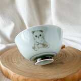 チコロット❤️Sサイズ❤️すべて手描き❤️染付け❤️ご飯茶碗❤️猫❤️苺❤️お子さまにも❤️可愛い