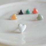 七宝焼｜ぷっくりハートピアス　選べるカラー