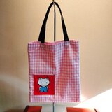 綿　ポケット付き手さげバッグ（ミニ）