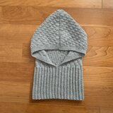 バラクラバ風　フード付きネックウォーマー（ライトグレイ）