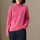 綿100%｜コットン ハイネック セーター 女 秋冬 けいとうぬい タートルネック ボリュームネック 肌触り最高