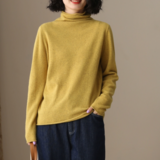 綿100%｜コットン ハイネック セーター 女 秋冬 けいとうぬい タートルネック ボリュームネック 肌触り最高