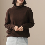 綿100%｜コットン ハイネック セーター 女 秋冬 けいとうぬい タートルネック ボリュームネック 肌触り最高