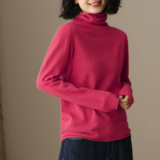 綿100%｜コットン ハイネック セーター 女 秋冬 けいとうぬい タートルネック ボリュームネック 肌触り最高