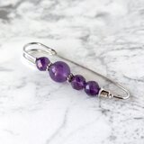 上品でシンプルなアメシストA＊天然石のストールピン