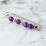 上品でシンプルなアメシストB＊天然石のストールピン