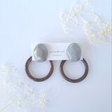 ★c　"シックに大人っぽく…"　春　大ぶり　フォーマル　ゆらゆら揺れる　2way　べっこう✕グレー　大人ピアス／イヤリング