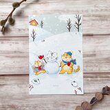 【季節のポストカード3枚セット】「1月　トラゆきだるま」