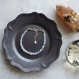 天然石のブレスレット ■ N-LINE 14KGF■ ホワイトラブラドライト AAA レインボームーンストーン