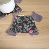 わんこ型コースター2枚セット　一点限定　犬シルエット　犬グッズ　シュナウザー　ギフト　No.449