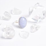 ブルーレースアゲートのシルバーリング　天然石　シルバー925