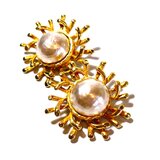 Phillipe Ferrandis Abstract Sun Design Vintage Earrings