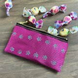 【足あと】畳縁　ぺたんこ　ミニポーチ　カードケース　小銭入れ　肉球　チョコミント　犬　猫