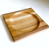 スクエアプレート　寄せ木　17cm